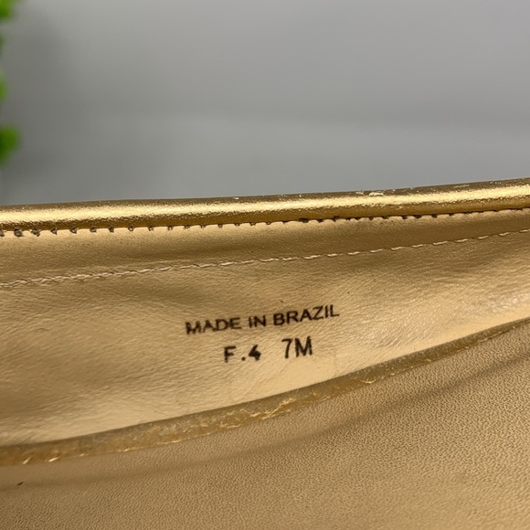 Kate Spade Gold Woven Loafers Size 7 - Picture 11 of 16
